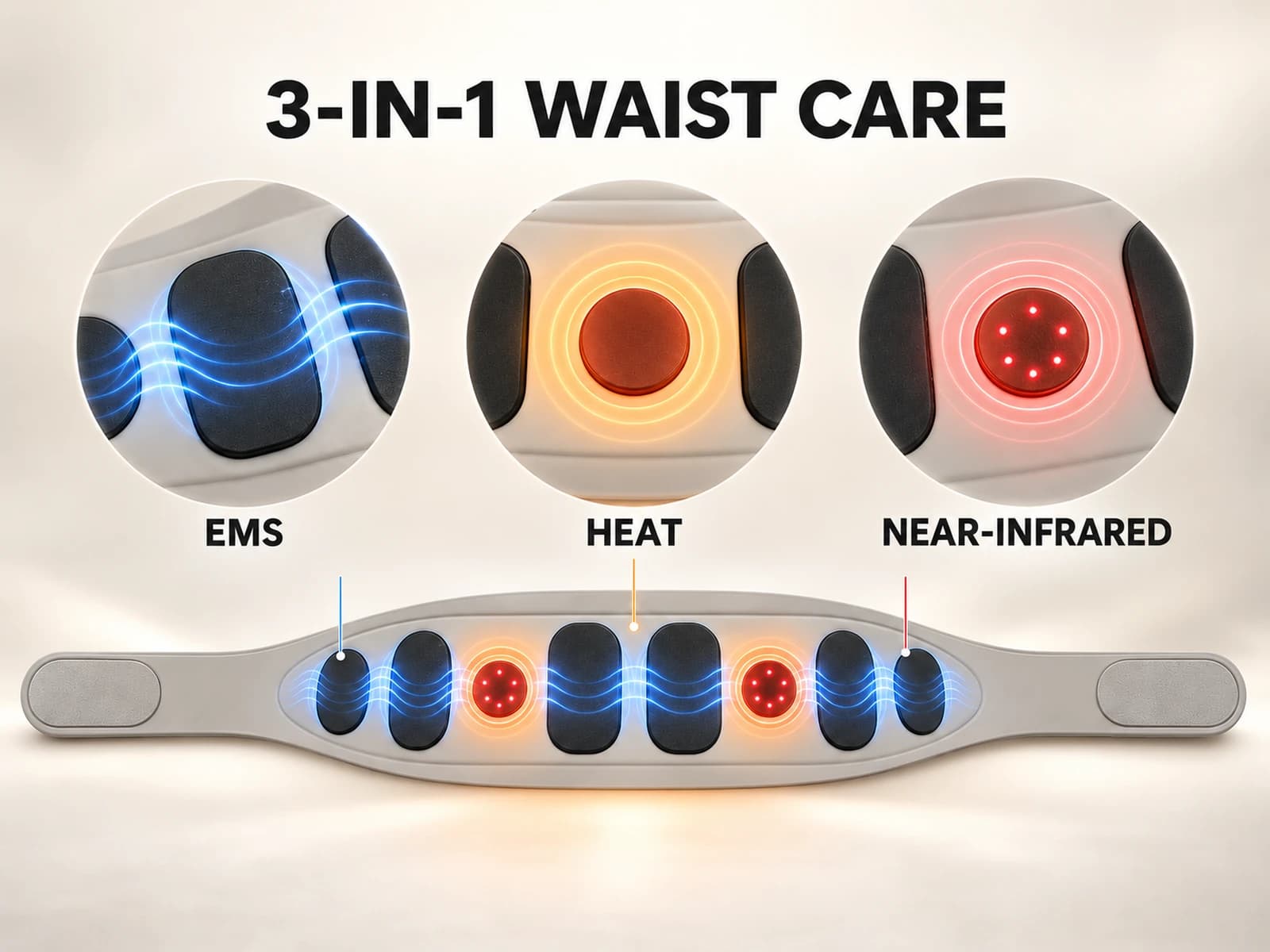 JMZ-727 EMS, heat and near-infrared functions illustration