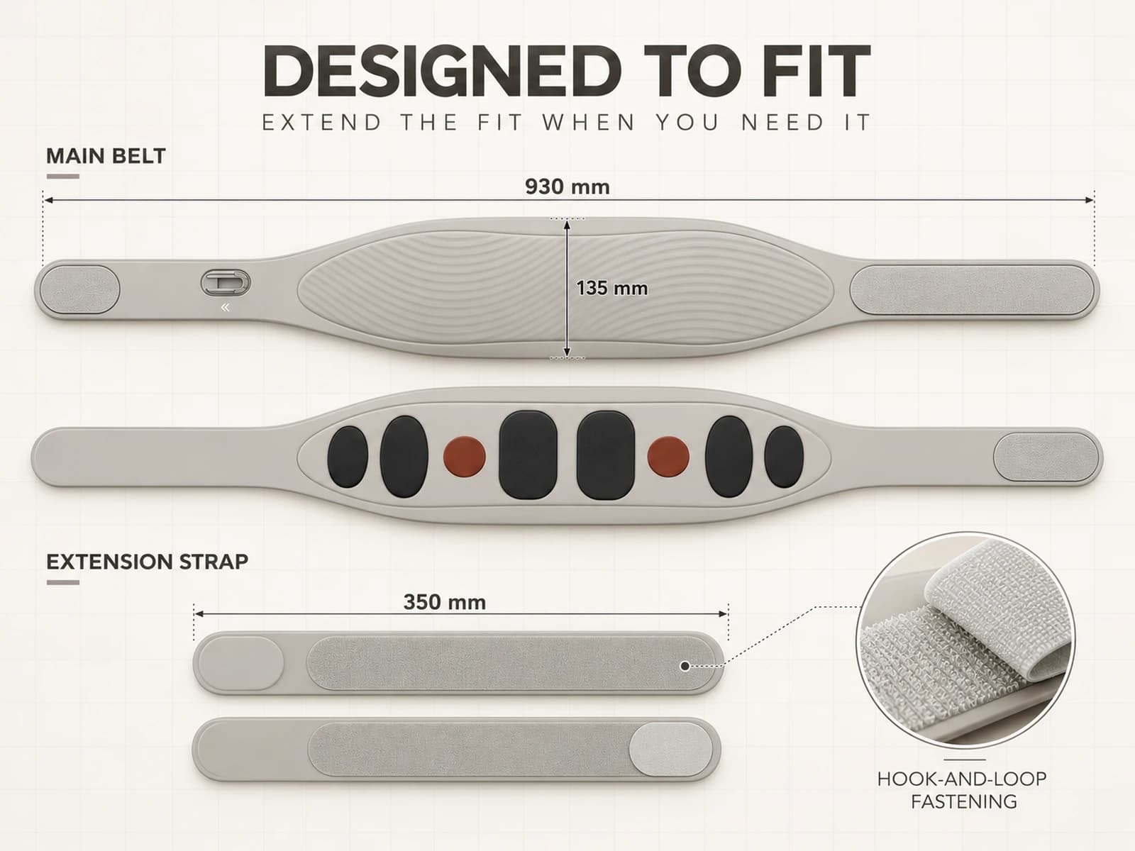 JMZ-727 belt dimensions and separate extension strap