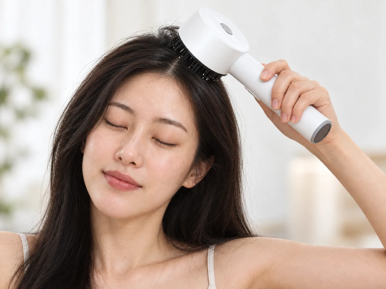JMZ-901 scalp massager shown in use