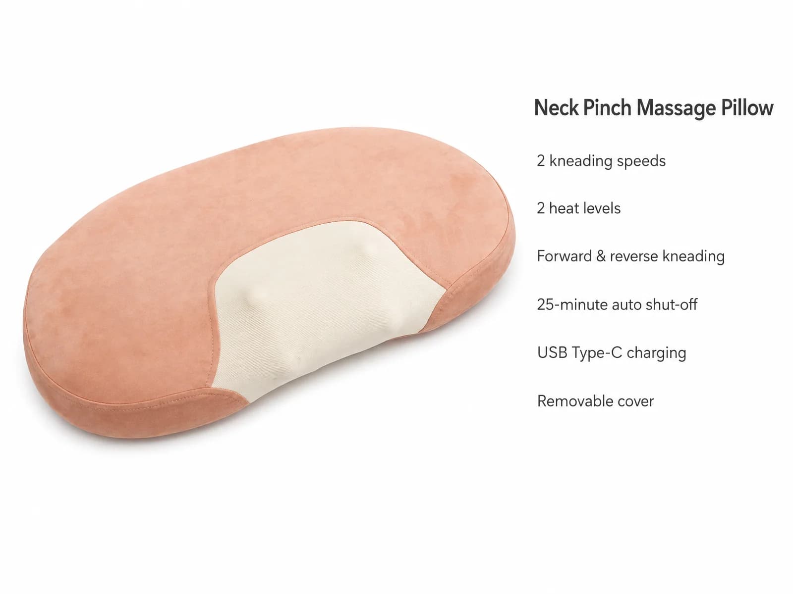 Product feature breakdown: 2 kneading speeds, 2 heat levels, bi-directional rotation, and 25-minute auto shut-off