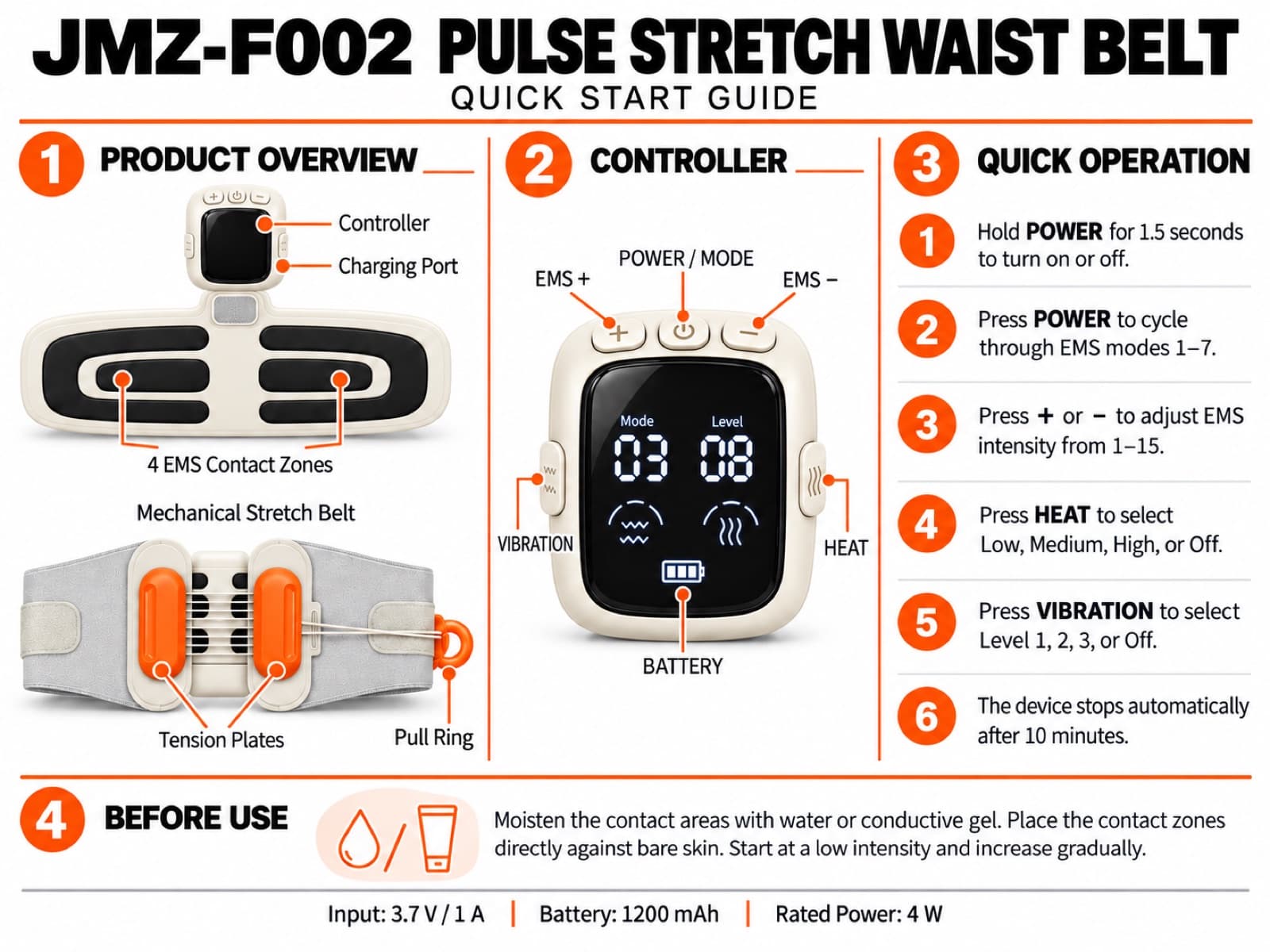 JMZ-F002 English quick-start guide