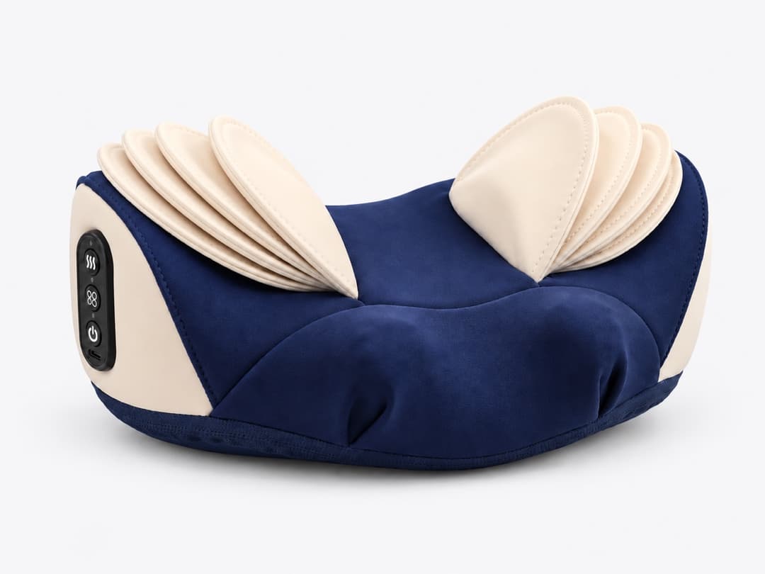 JMZ-807P navy and cream Cloud Plus neck massage pillow