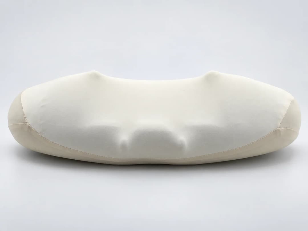 JMZ-729S cream contoured electric neck massage pillow